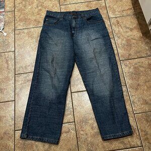 Godbody Jeans Mens 36/30 Wide Leg Stone Wash